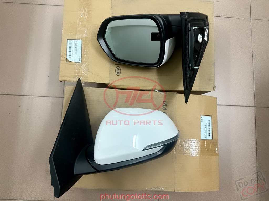 Gương chiếu hậu Carens 2024 5 giắc, có đèn, gập cơ (87610DY110 - 87620DY110)