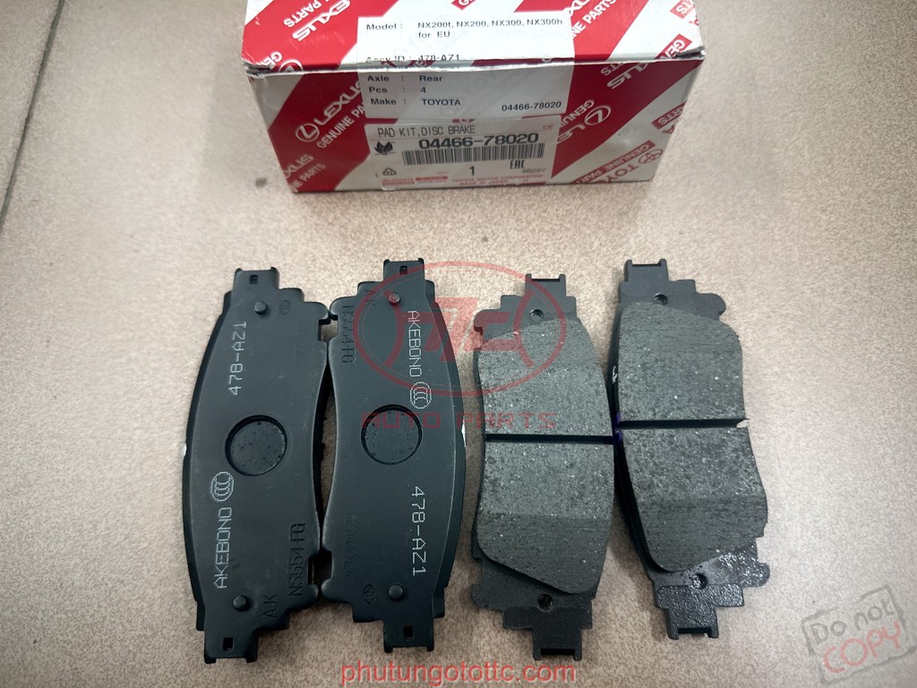 Má phanh sau Lexus RX350/RX450/RX200/NX200/NX300/Camry 2015-2019 (0446648160 - 0446633230 - 0446678020 - 044660E06 - 0446633220)